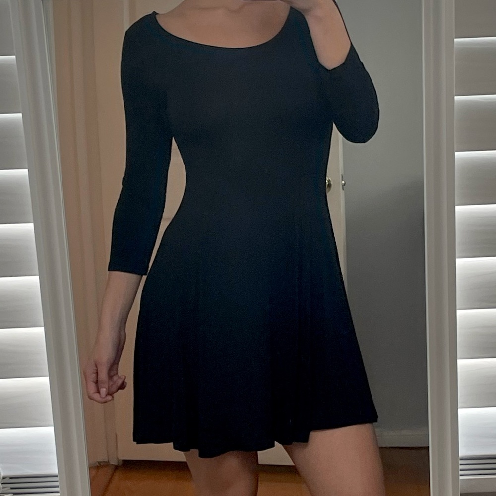 Black flowy mini dress